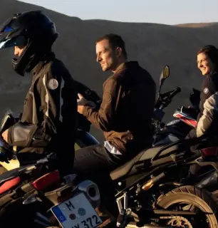 People with motorcycles